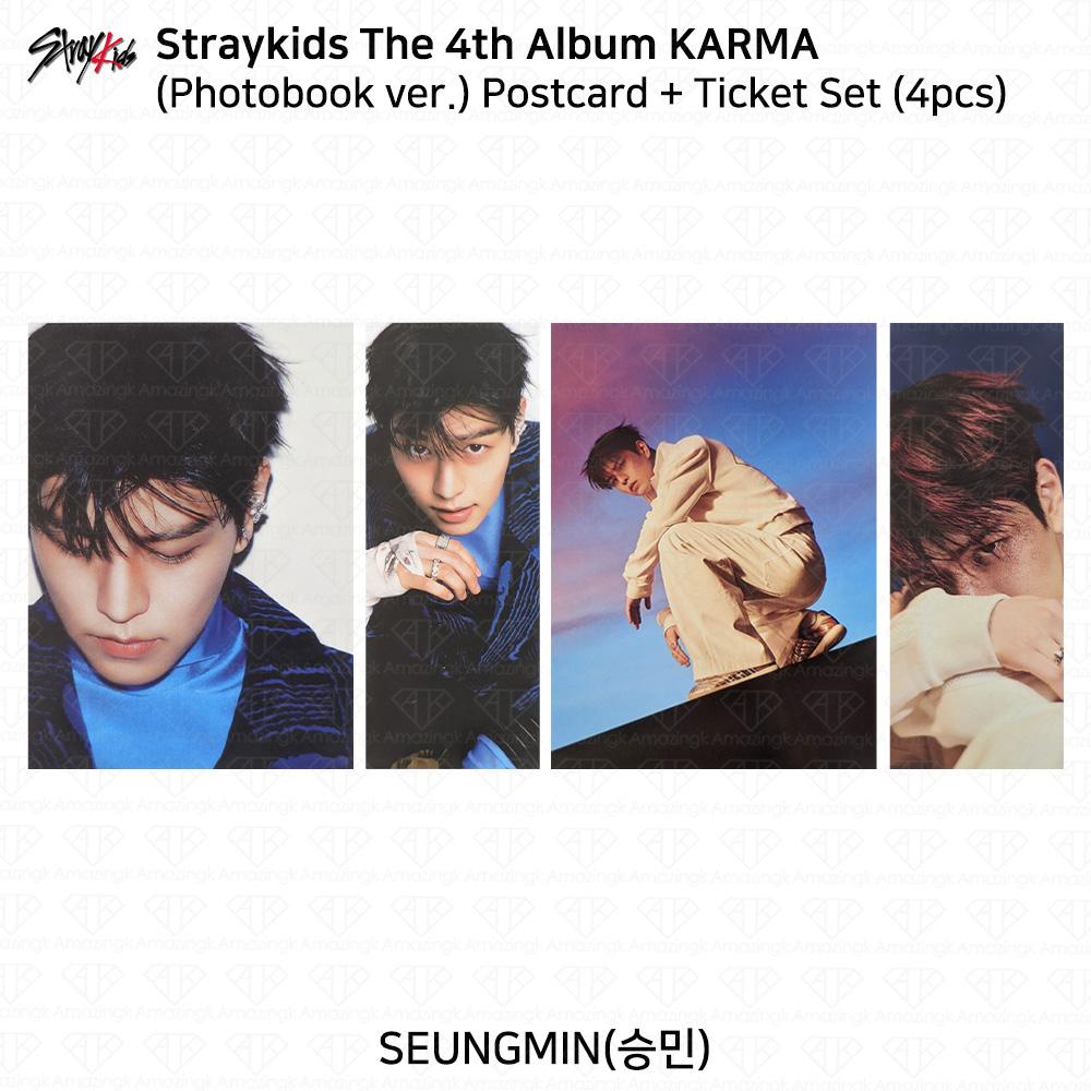 

Stray Kids 4-й альбом Karma версія фотокниги Офіційна фотокартка Seungmin Postcard Ticket