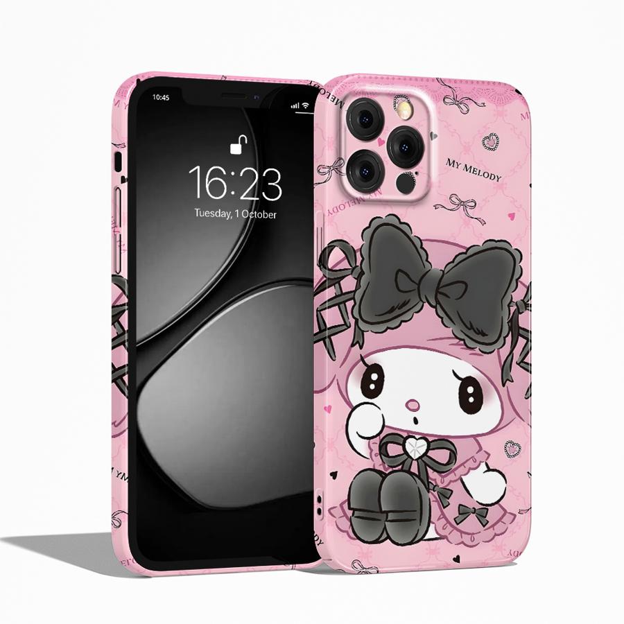 Sanrio Kuromi Cartoon Case for iPhone 17 Air 14 X 13 11 15 Plus XR 16 Pro Max 12 Hard Phone Cover