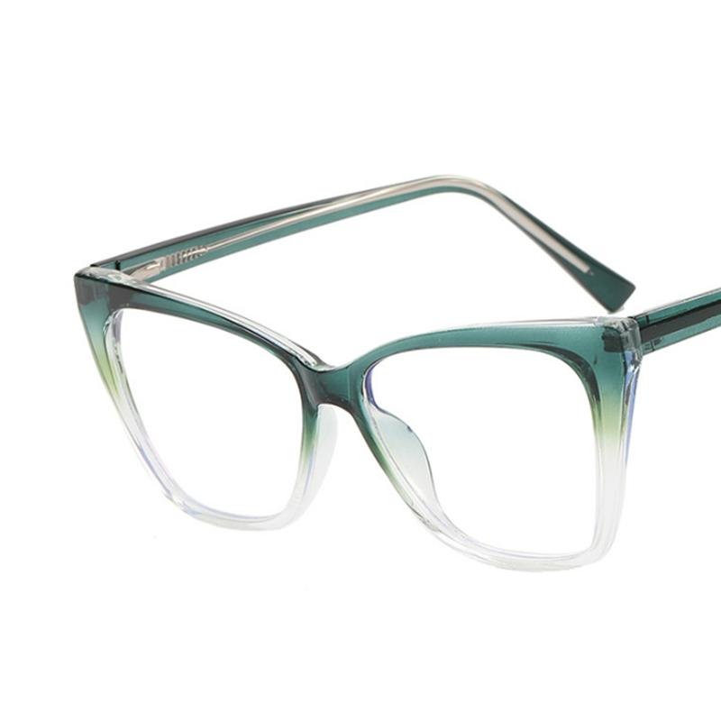 Oversize Cat Eye Square Frame Clear Lens Glasses TR90 Women Myopia Nerd Spectacles -0.5 to -6.0 Degree