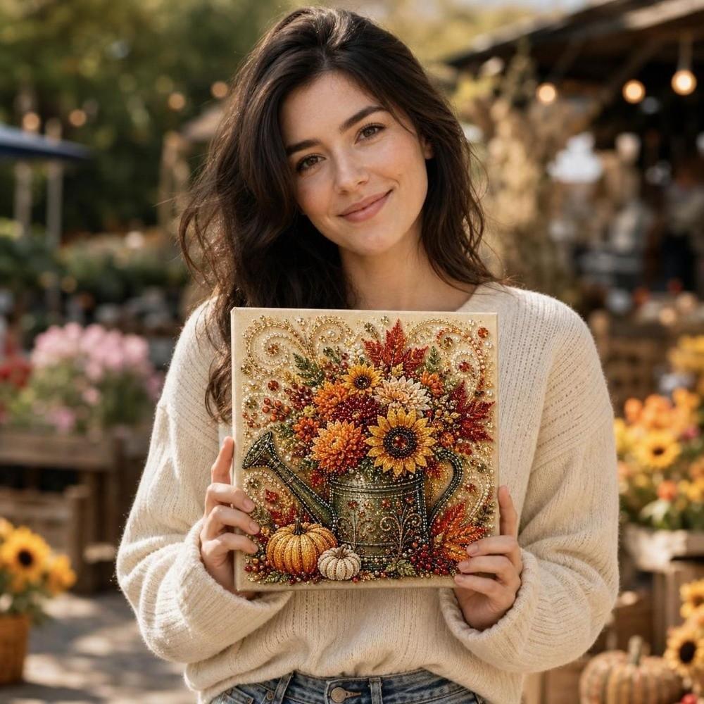 1 Set Autumn Theme Pearl Painting Kit Diamond Dot Picture Pearl Art Kit  Thanksgiving Gift