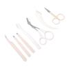 7pcs Eyebrow Trimming Kit Portable Fashionable Multifunctional Travel Eyebrow Kit with Dolphin Tweezers for Daily Use