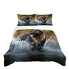 3D-gedruckte Bettwäsche Schäferhund Bettbezug Haustierhund Dreiteilige Heimtextilien