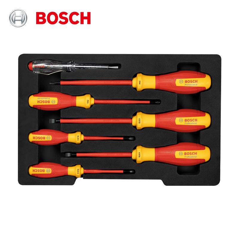 Bosch Professional VDE Insulated Tool Set VDE&GS Dual Certification 1000V Insulation Insulated Screwdrivers Voltage Tester Diagonal Pliers
