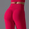 Nahtlose High-Waist Yoga-Hose mit Po-Lifting für Damen - Unifarbene Fitness- und Laufbekleidung