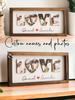 Custom LOVE Photo Wooden Frame Heart Picture Collage Plaque Wedding Engagement Anniversary Home Wall Decor Romantic KeepsakeGift