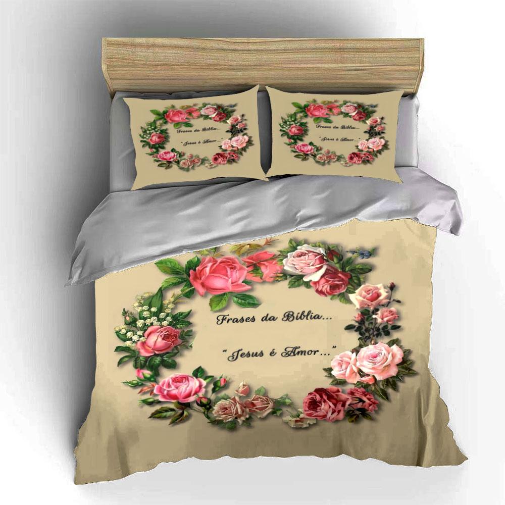 Biblical Floral Set For Home Decor Kid'S And Adults' Bedroom Decor, Exquisite Three-Piece Bedding Set Gift