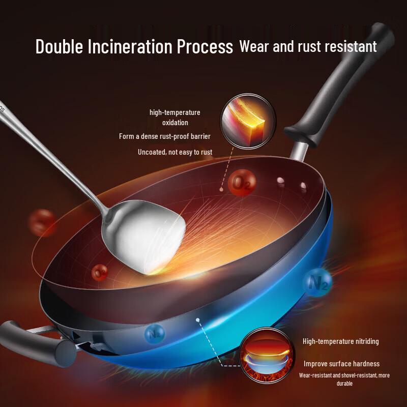 SUPOR 32cm Wok aus raffiniertem Eisen