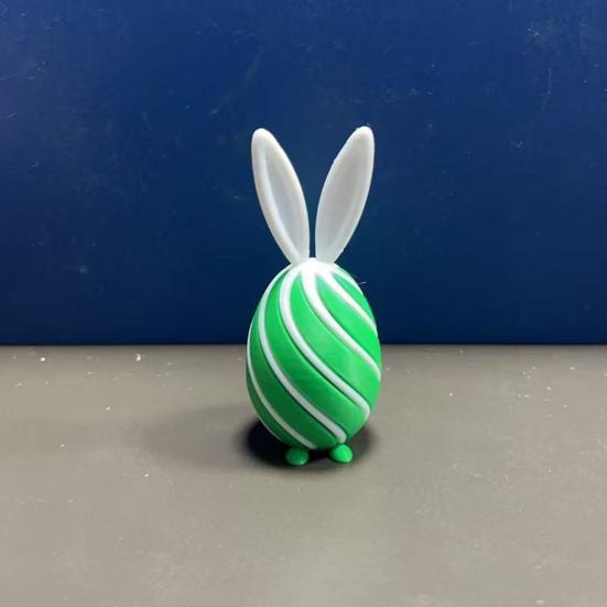 3D Geprint Spiraal Paasei Uniek Sensorisch Fidget Speelgoed met Konijnenoor voor Volwassenen Stressverlichting Paasmand Vullers Feestartikelen