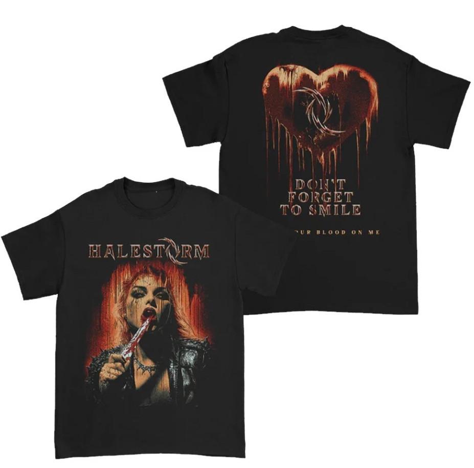 Halestorm Lzzy Hale Don t Forget To Smile Heavy Metal Graphic T-Shirt EG568 M