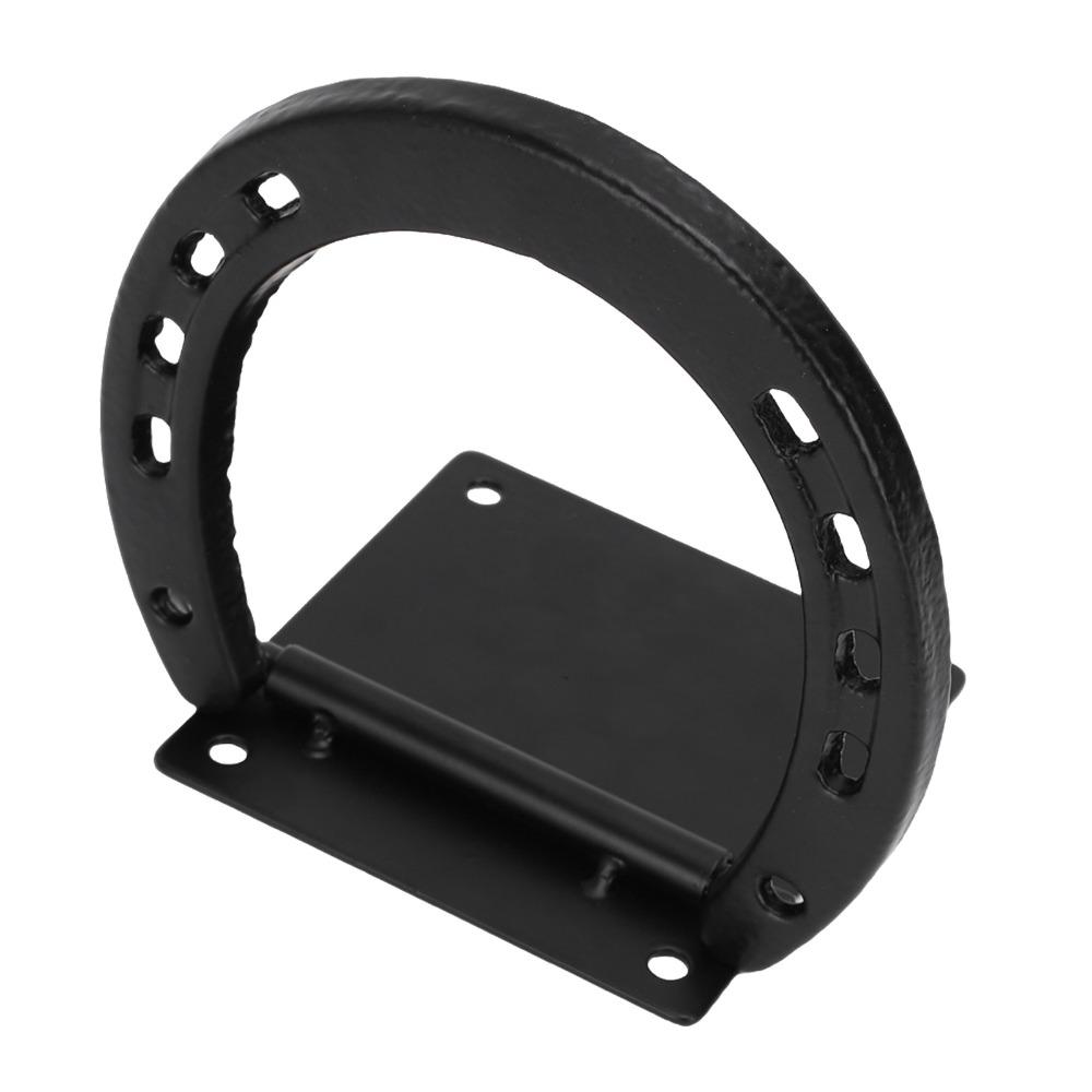 2 Set Anelli per Legare Cavalli Rivestiti in Nero Anelli per Legare a Ferro di Cavallo in Acciaio Gancio Resistente per Legare Cavalli FBox Cavalli