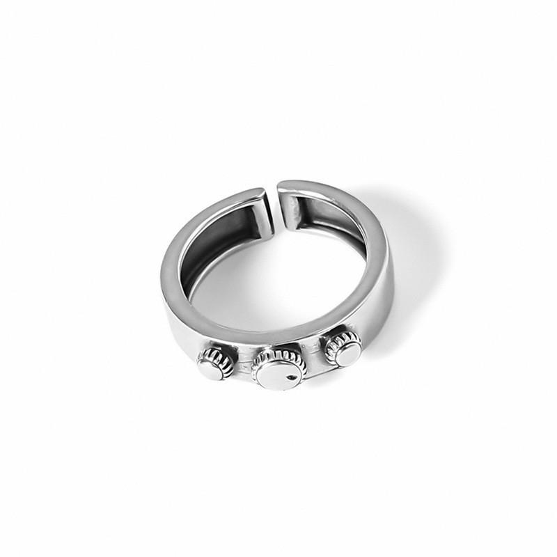 Sterling 925 Elegant Silver Open Finger Ring For Women Fashionable Ins Design