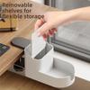 Height Adjustable Side Desk Organizer Mountable Holder Under Desk Storage Rack Space-Saving Desk Mount Organizer Workplace