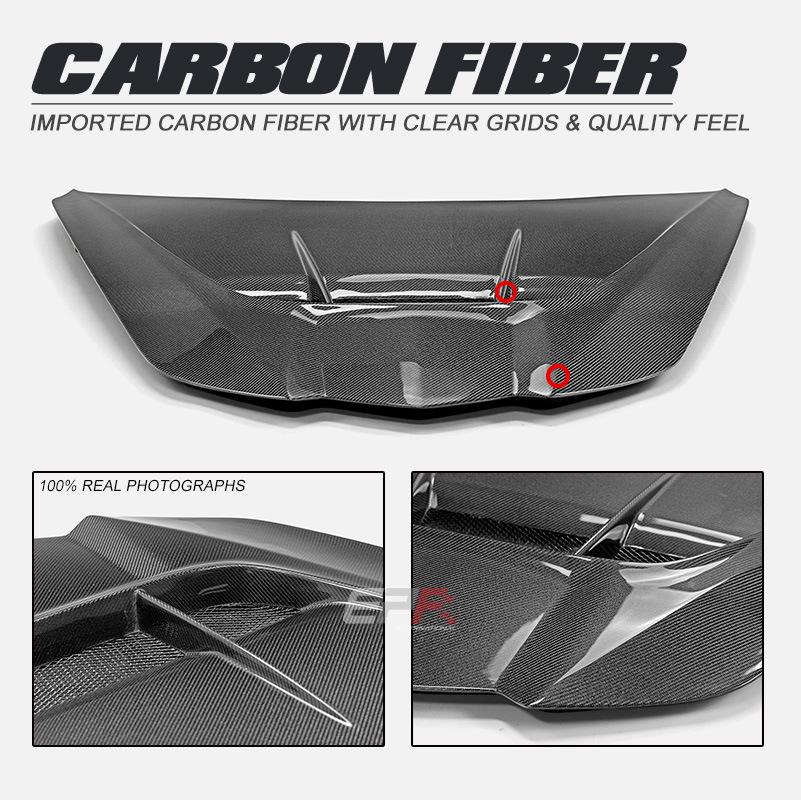 ZR Style Carbon Fiber Front Hood with Engine Vents for 2020+ Chevrolet Corvette C8