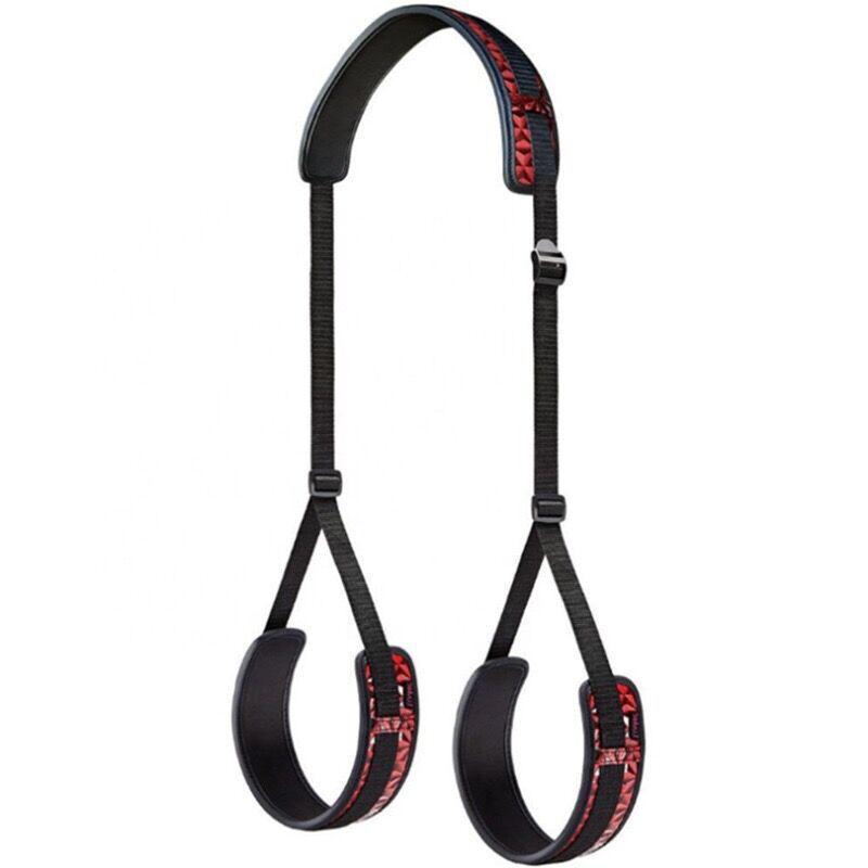 Upgraded Erotic Diamond Pattern Leather Handcuff and Leg Restraint Strap