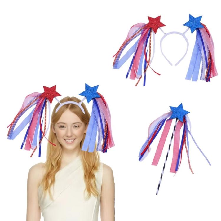 Julycostume Headbands Glittered Wand Star Julycostume Wand Head Bopper