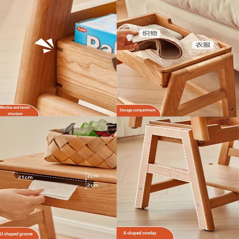 Wooden Ottomans Multifunctional Storage Stools Nordic Rectangular Shoe Changing Stools Living Room Footrests Modern Design