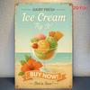 Metal Poster Wall Art, Vintage Ice Cream Kitchen Decor, Sweet Gift