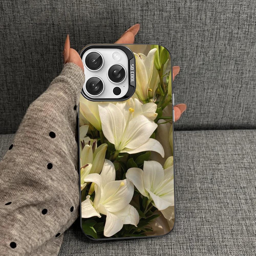Lily Flowers Phone Case For iPhone 16 15 14 13 12 11 Pro Max X XR XSMAX 8 7 Plus Matte Shockproof Back Cover