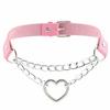 Day Collar Heart Pendant Choker Silver Chain Necklace Collars & Leashes