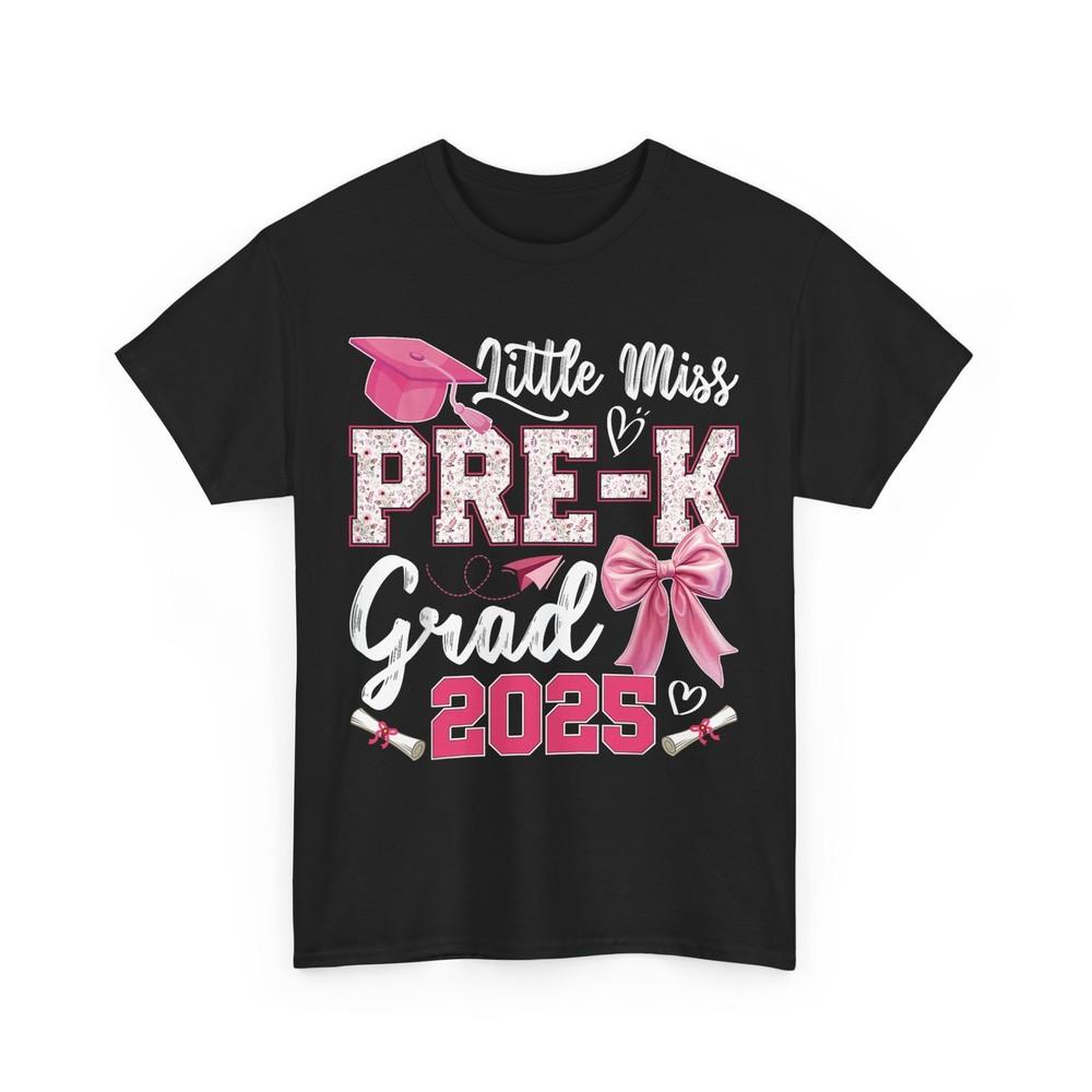 

Little Miss Pre-K Grad 2025 Graduation Coquette Preschool Cute Shirt L