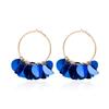 Sequin Flower Colorful Earrings In Alloy For Trendy And Creative Style