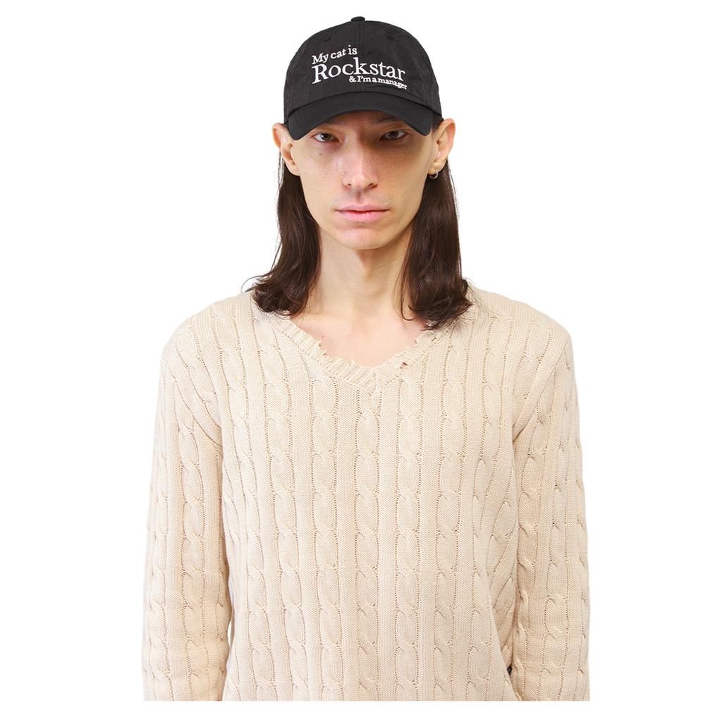 JOEGUSH Rockstar Cat Nylon Cap (Black)