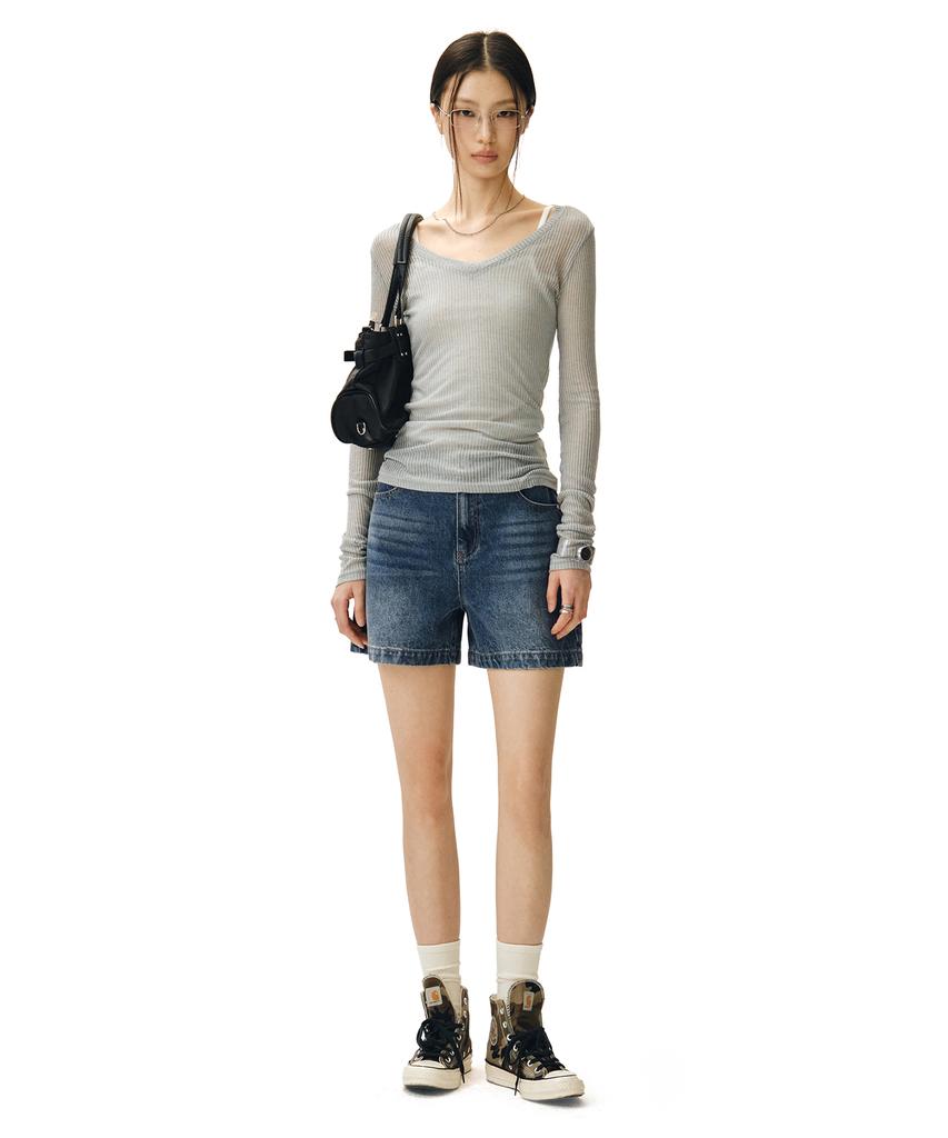Deketeuumeon Signature Denim Shorts Dcwpt007Blueb