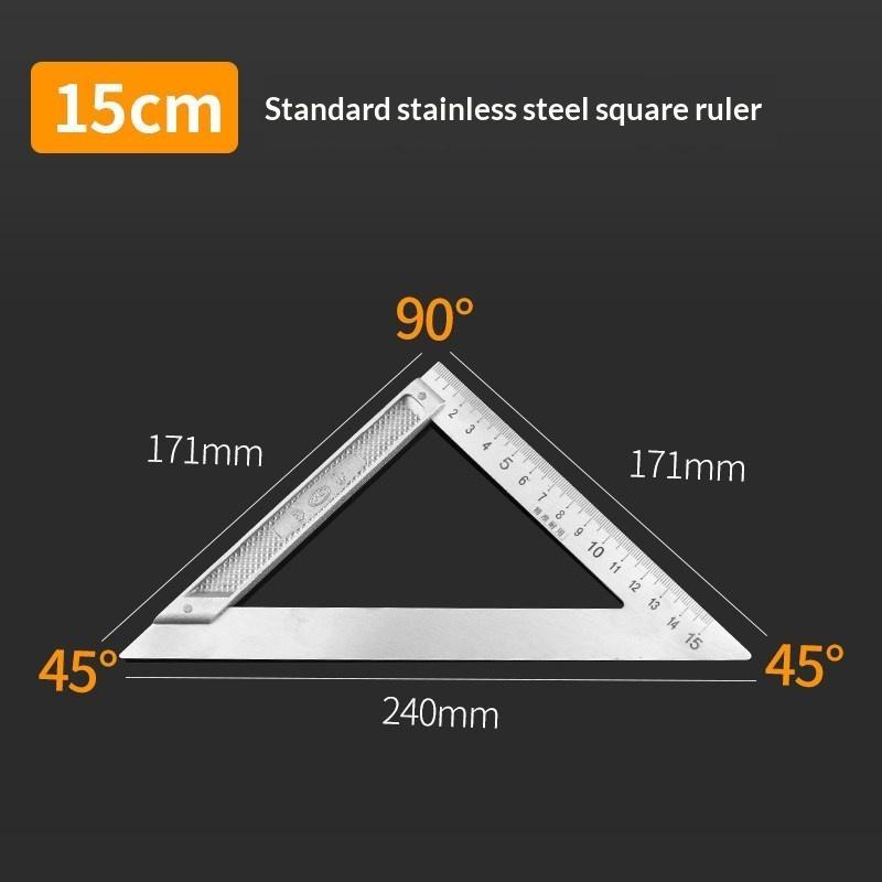 Woodworker Special Stainless Steel 90 Degree Right Angle Triangle Ruler 1Pcs 15/20/30/50CM for Wood Cutting Scribing Positioning