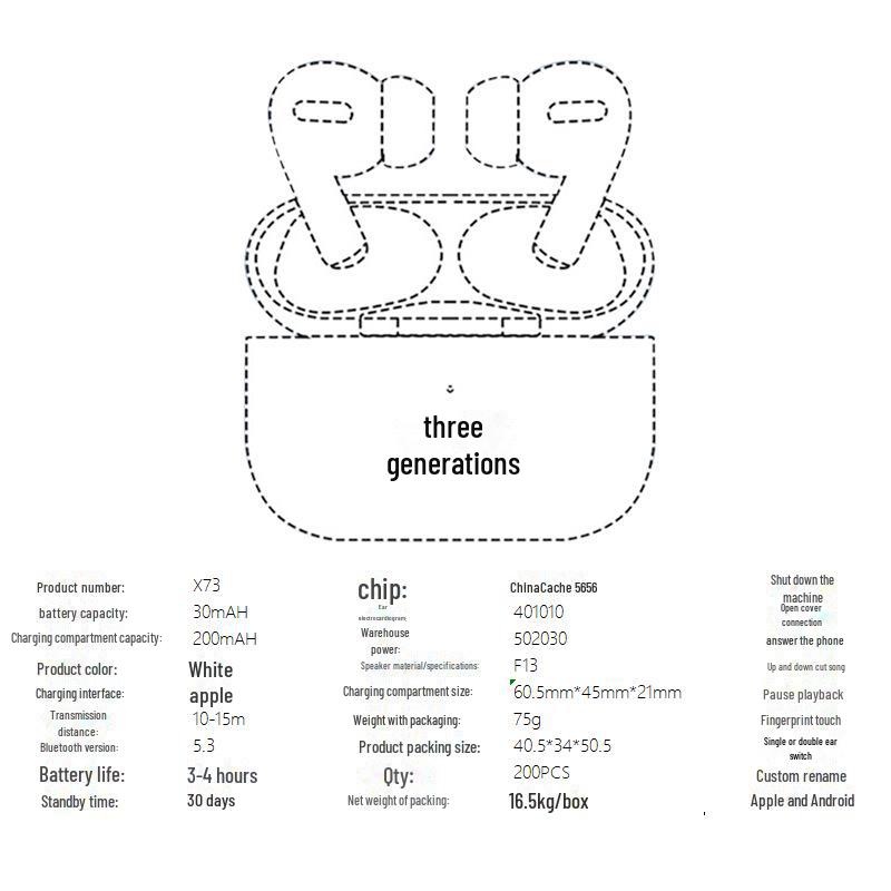 Hochwertiges kabelloses Bluetooth-In-Ear-Headset, kompatibel mit Apple, entwickelt für langfristigen Komfort und schmerzfreies Tragen.