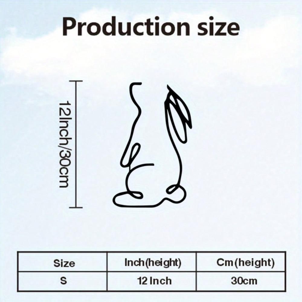 

Metal Rabbit Wall Art Vintage Iron Sculpture Blue Background Minimalist Nursery Study Easter Decoration Pet Lover Gift TY-101011