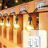 [Waterproof Hooks]25pcs Heavy Duty Waterproof Self-Adhesive Hooks | Clear,UV Resistant Plastic Clips for Outdoor String Lights and Holiday Decorations