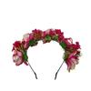 New simulated flower headband, bohemian wreath head buckle, women's fabric flower headdress