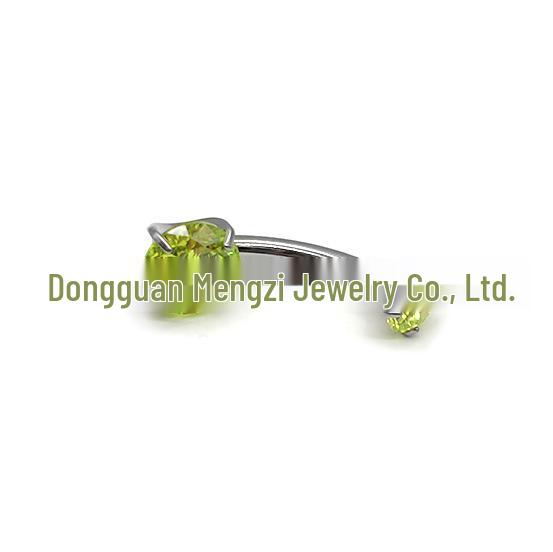 F136 G23 Titanium Zircon Navel Ring with Four-Prong Setting - Super Shiny Body Piercing Jewelry