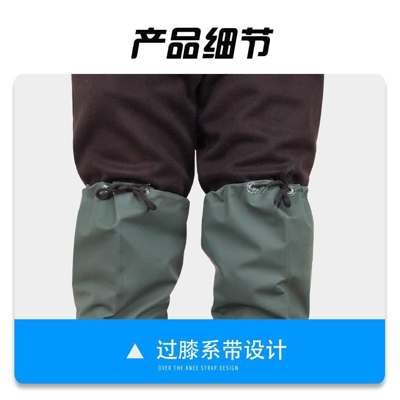 Launching Rain Shoes Water Boots Waterproof, Wear-resistant and Non-slip Fishing Over Knee Soft Sole Cloth Half Body Wading Shoes