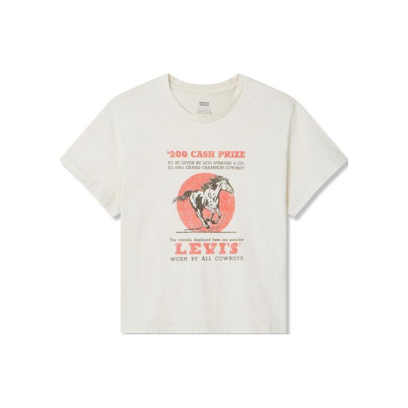 

Футболка с круглым вырезом и логотипом Levis, повседневная, с коротким рукавом, женская, цвет белый A2226-0080 XS