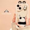 Einfache Paare Cartoon Niedliche 3D Puppe Panda Weiche Handyhülle für iPhone 13 12 Mini 15 14 11 Pro Max 7 8 6 Plus SE Hülle
