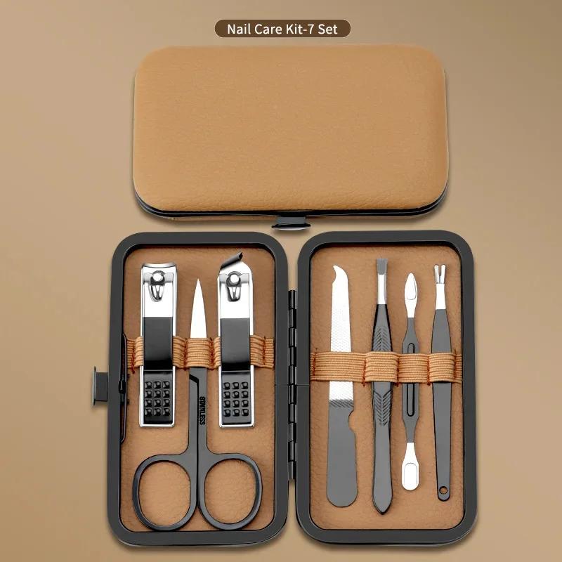 

7/16/24Pcs Complete Nail Care Kit Heavy-Duty Black Manicure & Pedicure Set Nail Clippers Set Cuticle Pusher Trimmer Remover