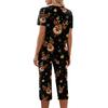 Women's Casual Christmas Print Two Piece Athletic Set Short Sleeve Top and Pants