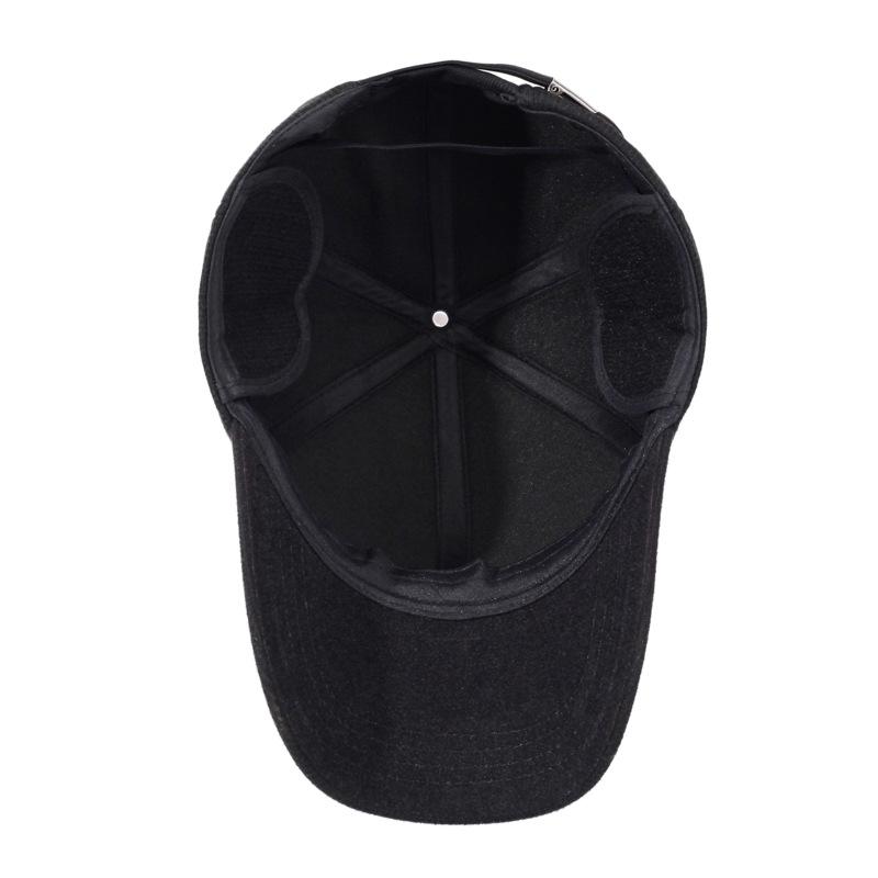 Men's Baseball Cap Autumn Winter Middle-Aged and Elderly Thick Ear Protection Warm Cap Outdoor Wool Cold-Proof Dad Cotton Cap