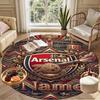 Custom Name Personalized Arsenal F.C Print Round Rug, Versatile Home Decor Carpet, for Playroom, Apartment, Balcony, Entryway, Hallway Gift