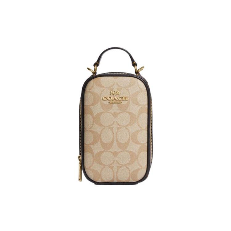 

Coach Eva 11 Classic Monogram Print Zipper Phone Bag Women Handbags Light-Khaki Brown CB852-IMUOH Basic Set (Bag+Dust Bag)