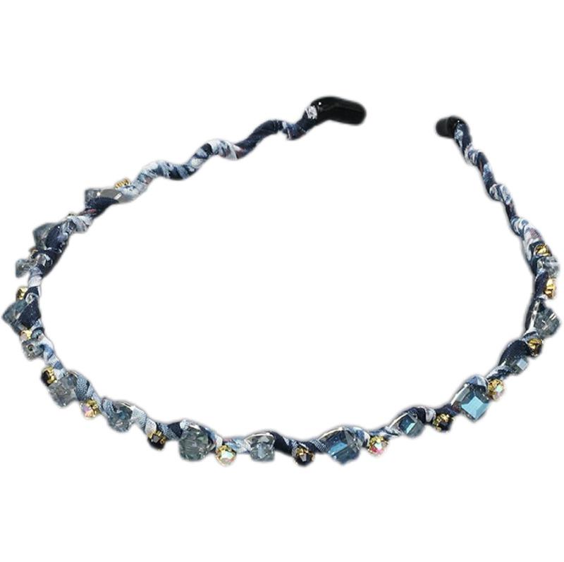 Elegant Floral Crystal Rhinestone Headband: Japanese and Korean-Inspired Handmade Women's Accessory