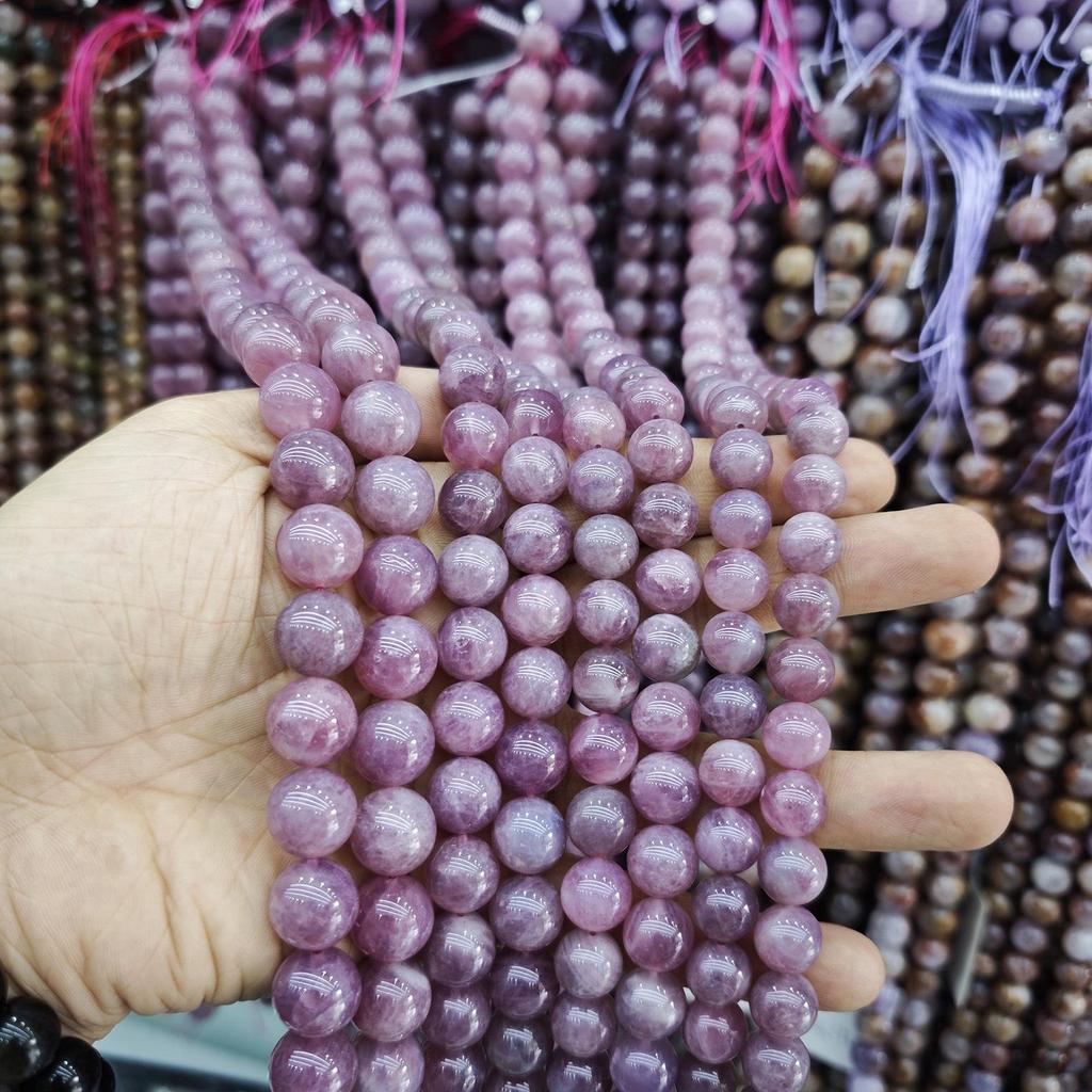 Purple Morganite Natural Stone Round Bead Strand for DIY Jewelry