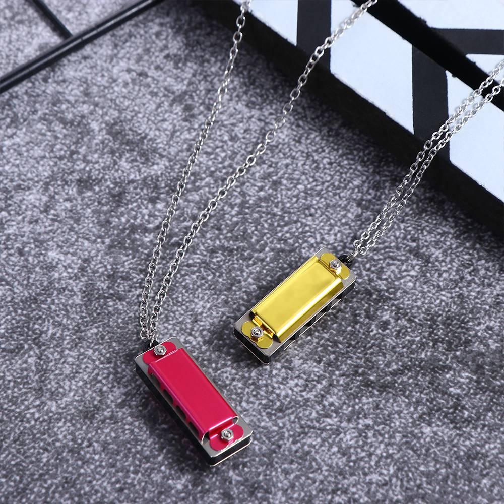 Chain Whistle Korean Style Necklace Mouth Organ Necklace Mini Harmonica Necklace Female Necklace