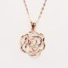 Purple Gold Bright Rose Pendant, Exquisite Fashion Colored Gold Plated Rose Gold Necklace.