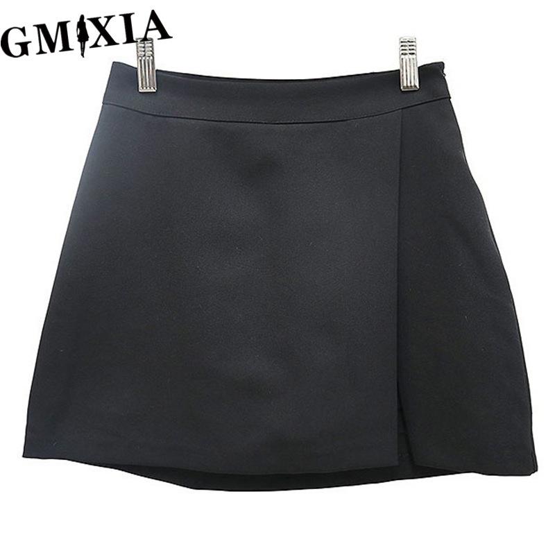 

GMXIA Женская Модная Повседневная Однотонная Юбка с Принтом на Лето Весну S чёрный