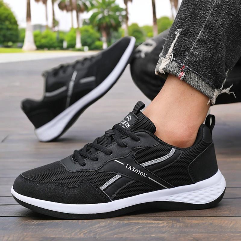

Brand Trend Men s Skateboard Shoes Wear-resistant Thick-soled Fitness Lace Up Sneakers Fashion Flat Trainers Sneakers for Men 39 чорний