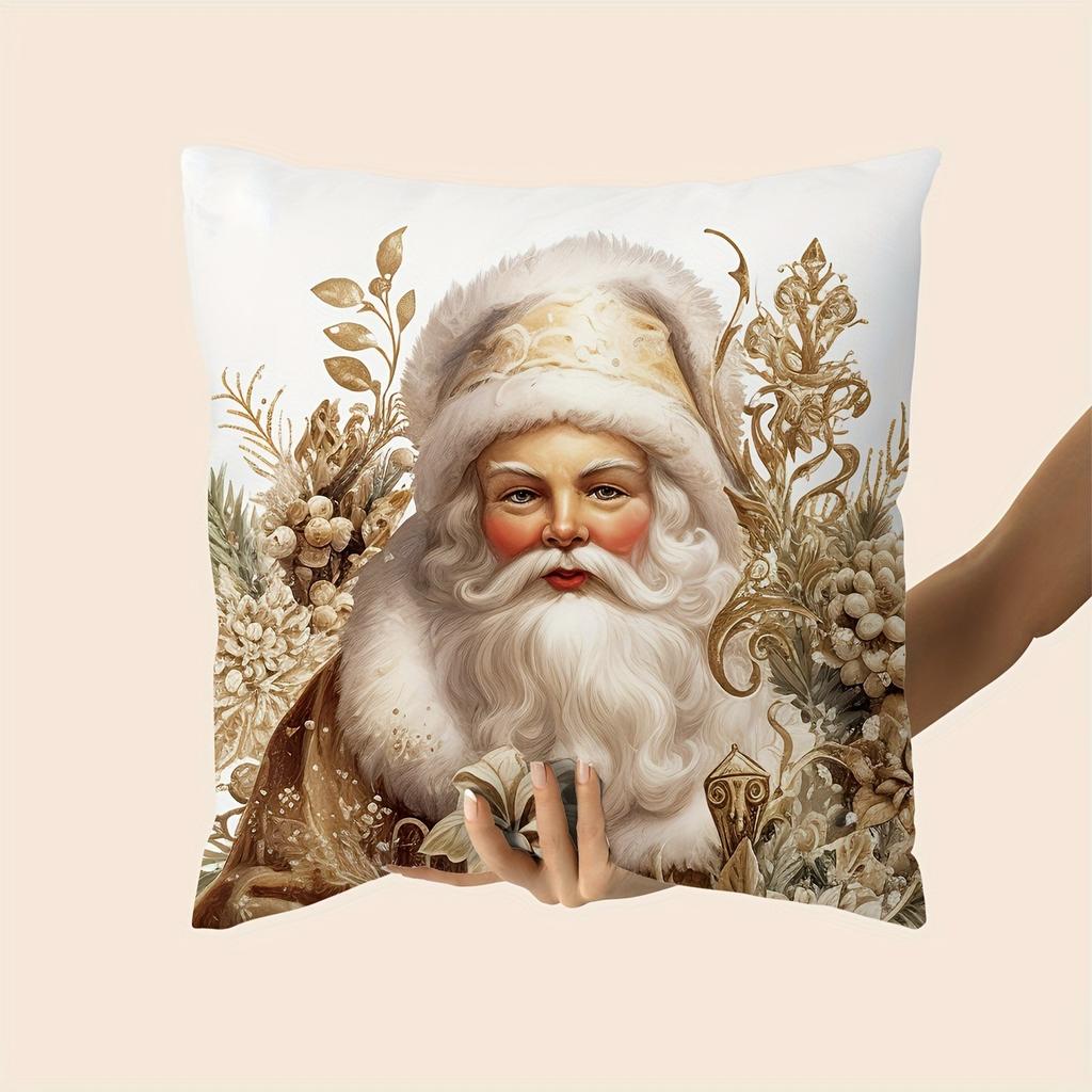 Christmas Theme Pillowcase Santa Claus Snowman Pillow Case Suitable for Home Room Living Room Sofa Cushion Cover Friend Gift