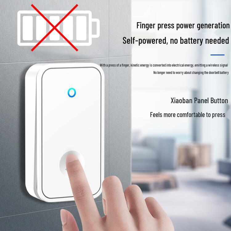 Wireless Doorbell Kit: One Transmitter, Two Long-Range Receivers, Waterproof, Smart Self-Powered, Ideal for Elderly Call.