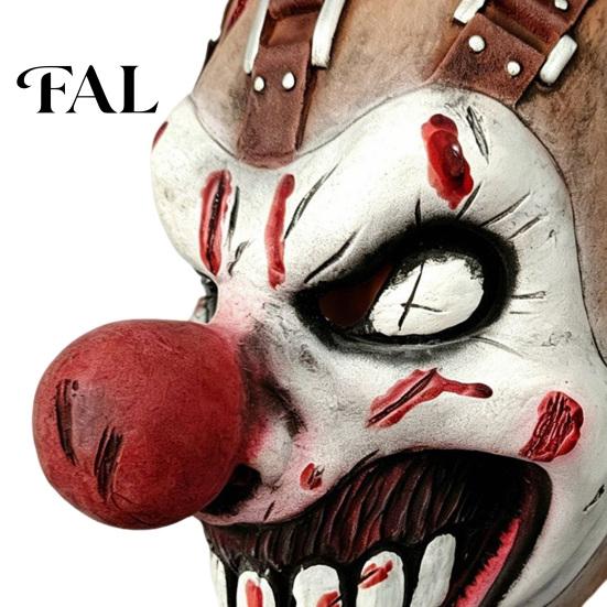 Creepy Haunted House Costume Halloween Clown Mask, Realistic Latex Horror Scary Mask with Party Supplies for Adults Red Nose Cosplay Parties